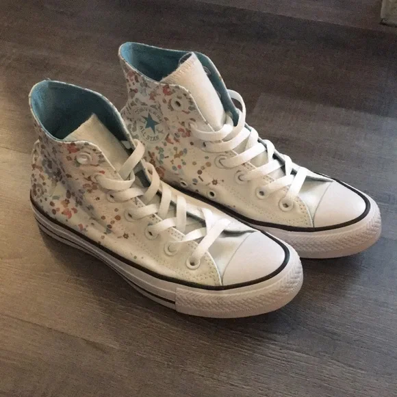 Like New Converse Chuck Taylor’s All Star Birthday Confetti High Tops